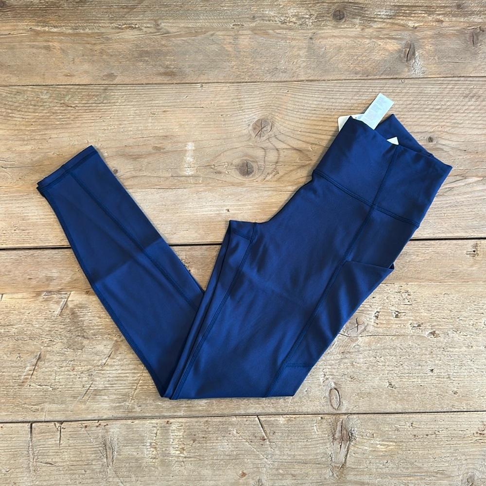 NWT- Fabletics PureLuxe HW Pocket Full length Leggings -DEEP NAVY (27” inseam) - Picture 2 of 12